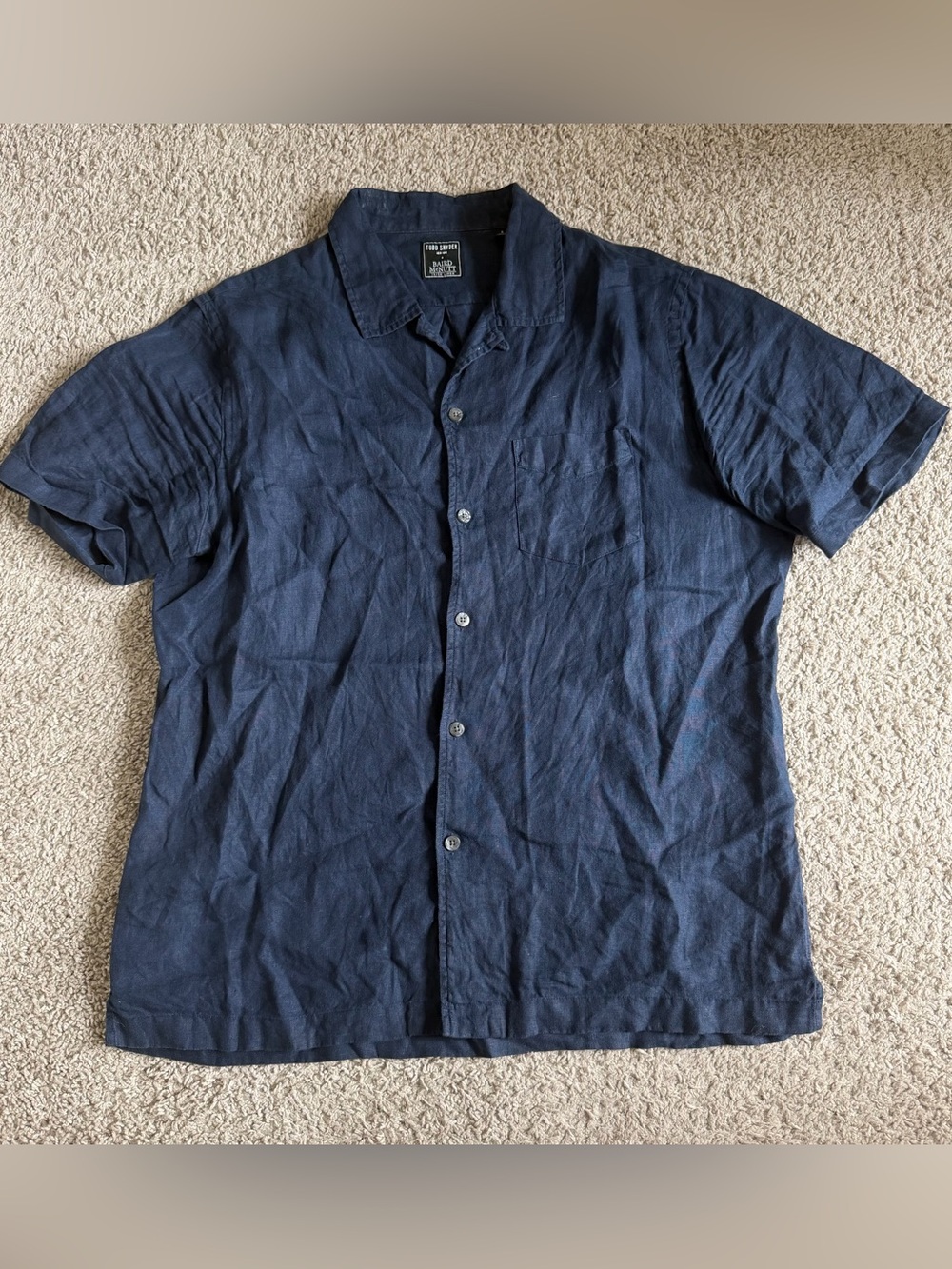Todd Snyder x Baird McNutt 100% Linen Button Up Short Sleeve Shirt